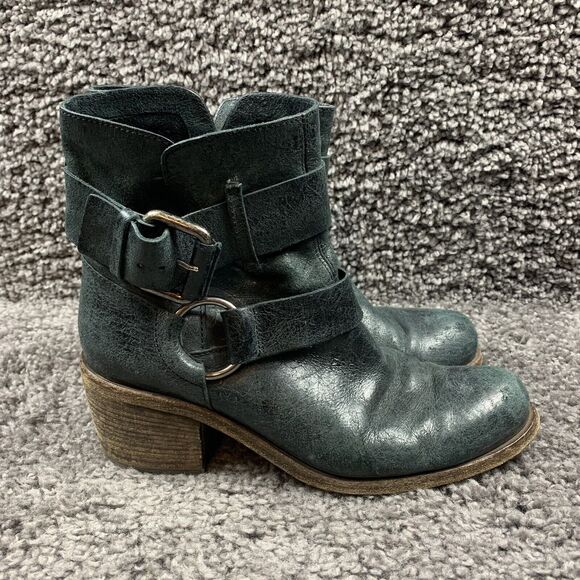 OXS boots Buckle Black Distressed Made In Italy EU Size 40 - Picture 3 of 9